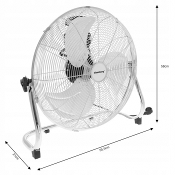 WENTYLATOR WIATRAK PODŁOGOWY METALOWY 45CM 100W